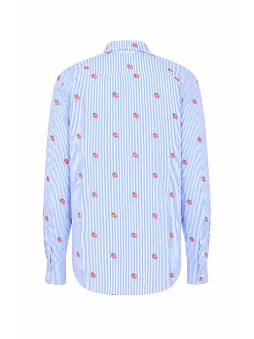 Camicia Meredith in chambray di cotone con ricamo fragole Mc2 Saint Barth | MDH00100693L
